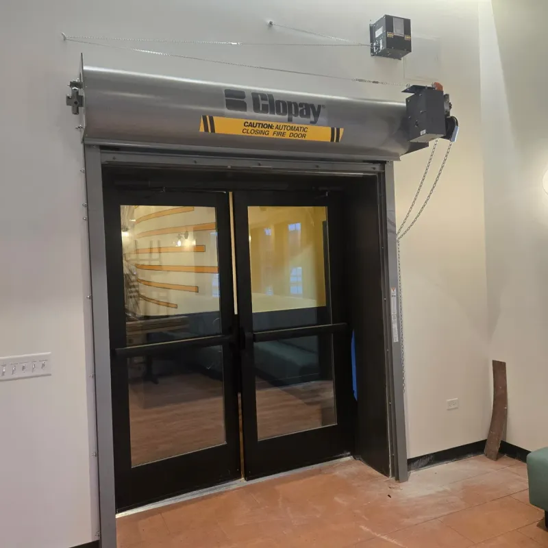 Black modern entry door with vertical glass panels — install by World of Doors
