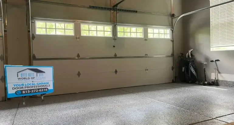 Spacious garage with newly installed doors by World of Doors, showcasing professional garage door installation in Mokena.