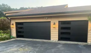 Modern garage door with sleek design.